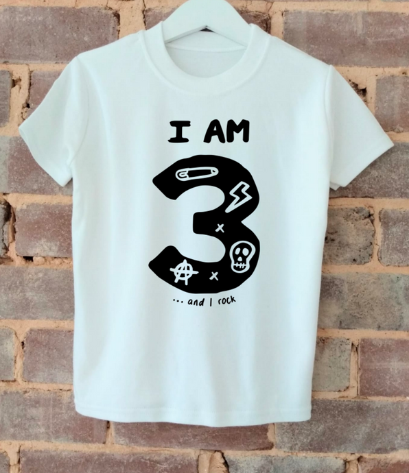 I AM 3 ...and i rock t-shirt