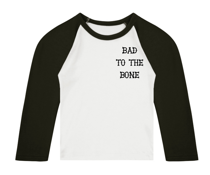 Bad To The Bone Breast 3/4 length sleeve Raglan T-Shirt