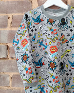 Old School Tattoo Grey Top / Hoody