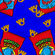 Monster Child (Blue) Ladies Raglan