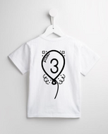 2nd Birthday Balloon Number T-Shirt (Grey Tee + Pink Design) (2 years)