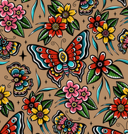 Butterfly Tattoo - Adult Leggings