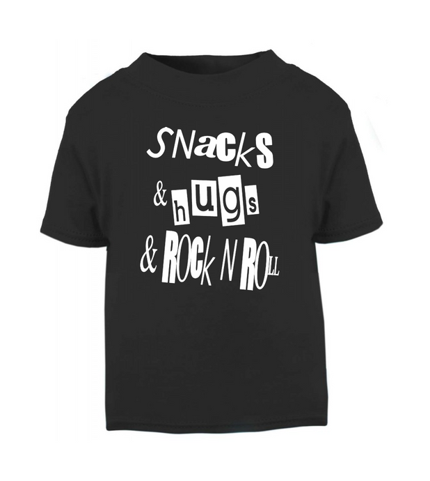 Snacks & Hugs & Rock n Roll T-Shirt (0-3 MONTHS)