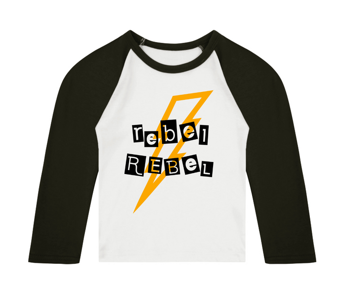Rebel Rebel 3/4 length sleeve Raglan T-Shirt