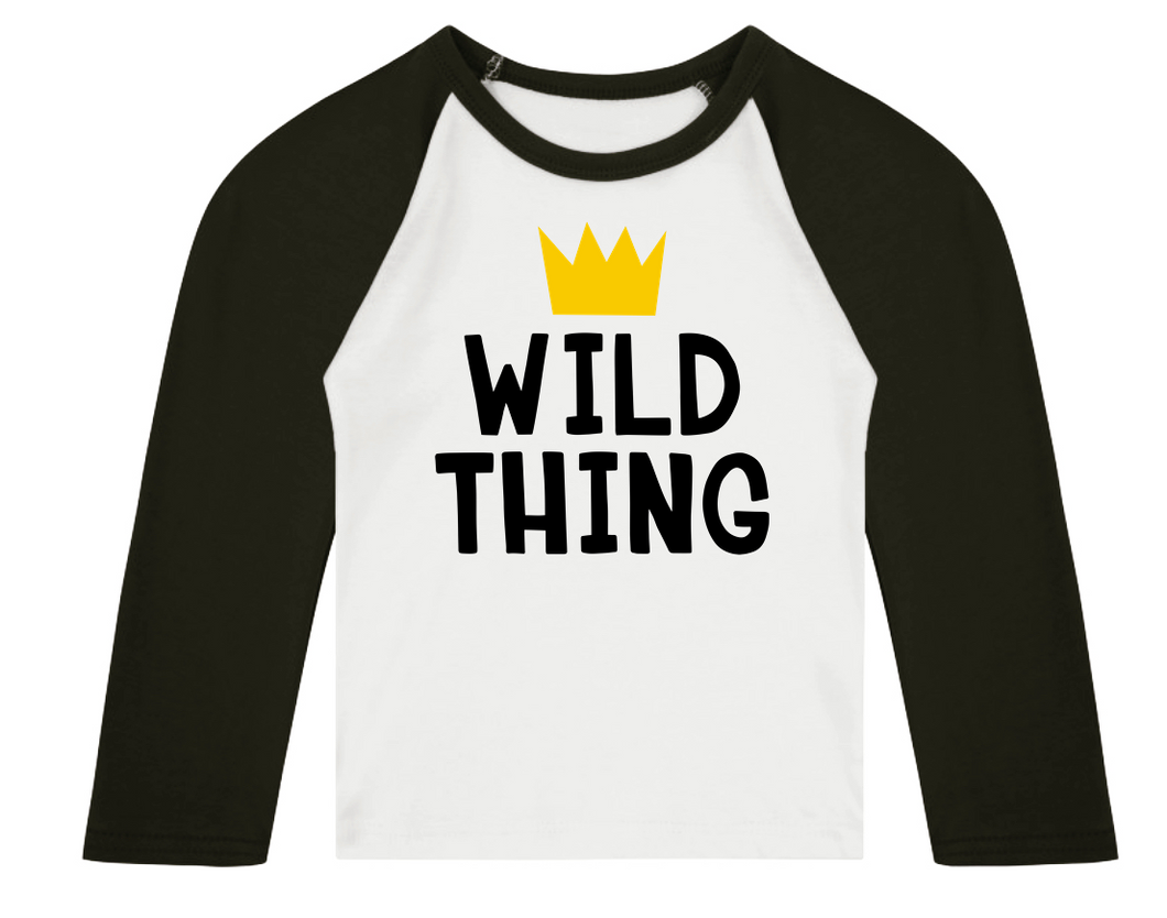 Wild Thing (Centre) 3/4 length sleeve Raglan T-Shirt