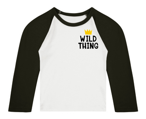 Wild Thing (Breast) 3/4 length sleeve Raglan T-Shirt